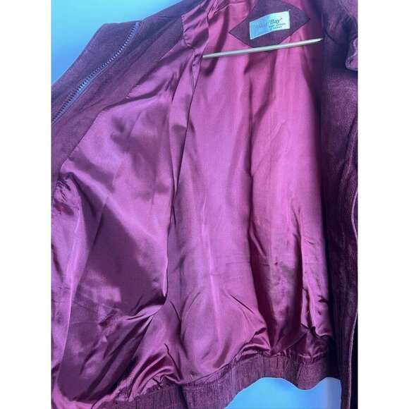 Vintage West Bay Saks Fifth Avenue Leather Bomber Maroon 14 - Picture 4 of 10